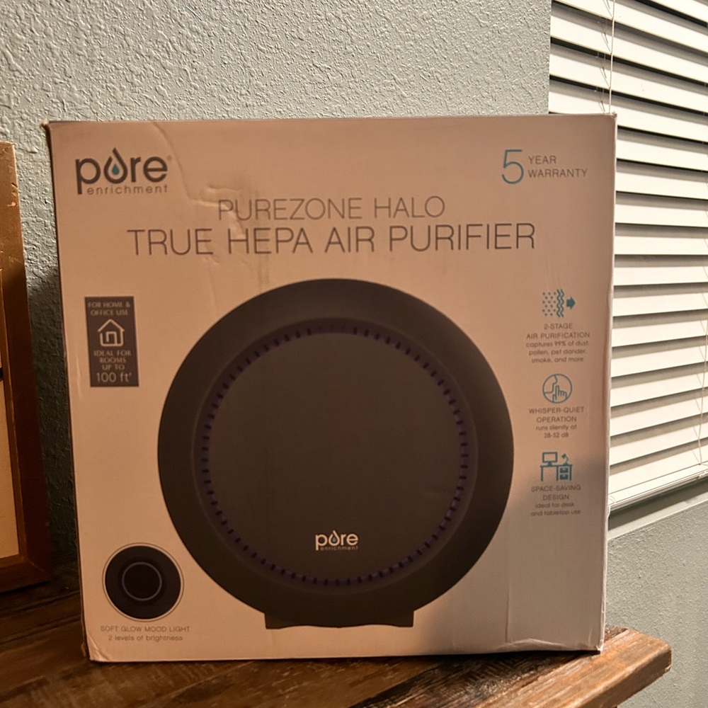 Pure Enrichment PureZone‎ Halo 3 Fan Speed  Air Purifier 2 In 1 True HEPA Filter